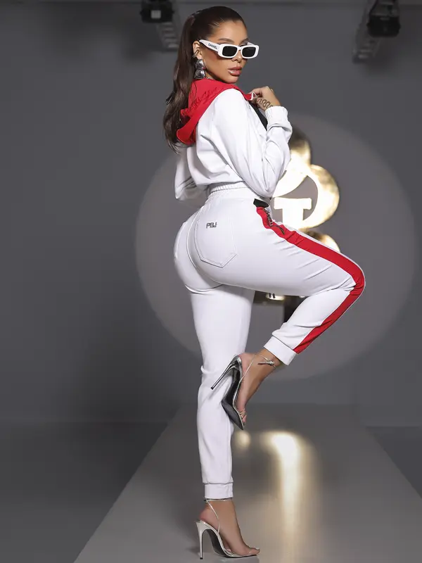 Calça Jogger Estilosa e Versátil com Cordão de Strass Pit Bull Jeans