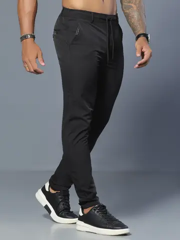 Calça Masculina Preta Confortável e Estilosa com Cordão de Amarração Pit Bull Jeans Luxo