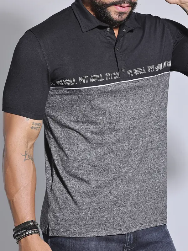 Polo Masculina Estilosa e Casual com Estampa em Relevo Pit Bull Jeans Luxo