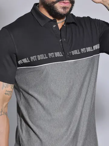 Polo Masculina Estilosa e Casual com Estampa em Relevo Pit Bull Jeans Luxo