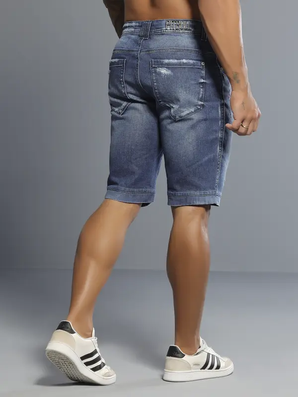 Bermuda Masculina Azul Médio Pit Bull Jeans Luxo