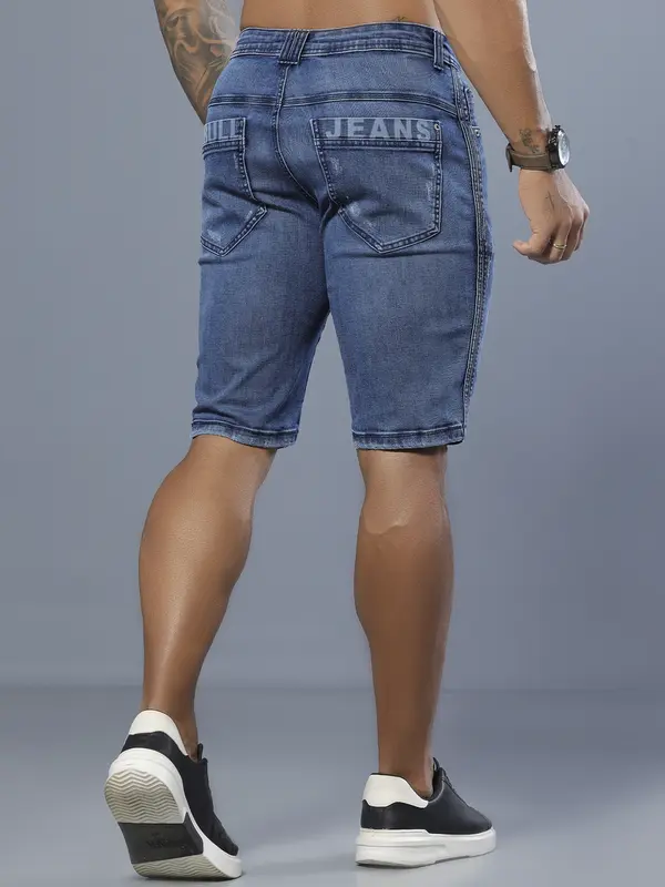 Bermuda Masculina Pit Bull Jeans Luxo Azul Médio