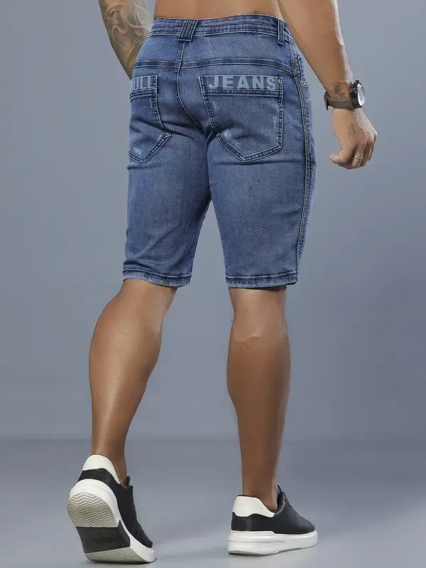 Bermuda Masculina Pit Bull Jeans Luxo Azul Médio