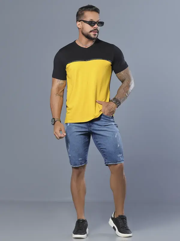 Bermuda Masculina Pit Bull Jeans Luxo Azul Médio