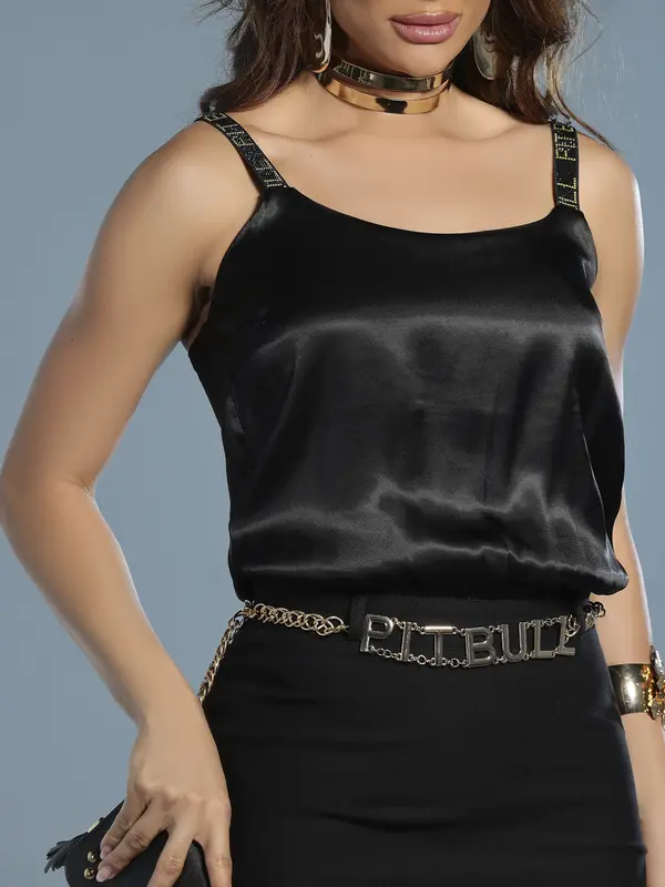 Vestido Sexy Elegante com Cinto e Alças Personalizadas Pit Bull Jeans