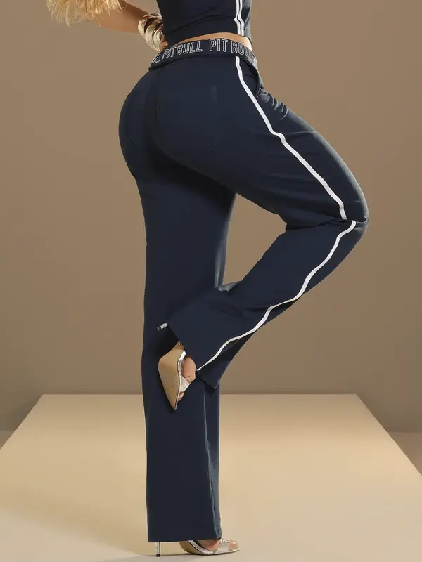 Calça Pantalona Sofisticada com Faixa Lateral e Cós Personalizado Pit Bull Jeans Luxo