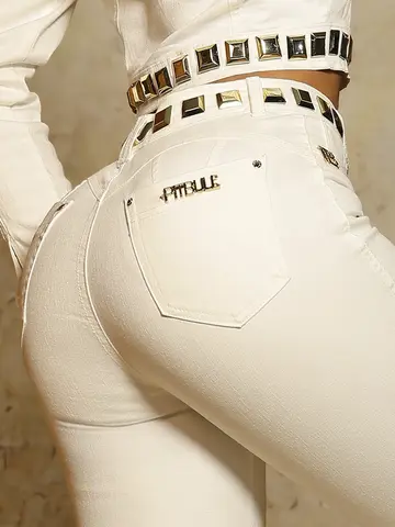 Calça Skinny Color Modeladora e Sofisticada com Detalhes Únicos Pit Bull Jeans Luxo