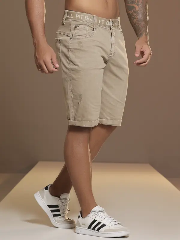 Bermuda Masculina Casual e Confortável com Cós Personalizado Pit Bull Jeans