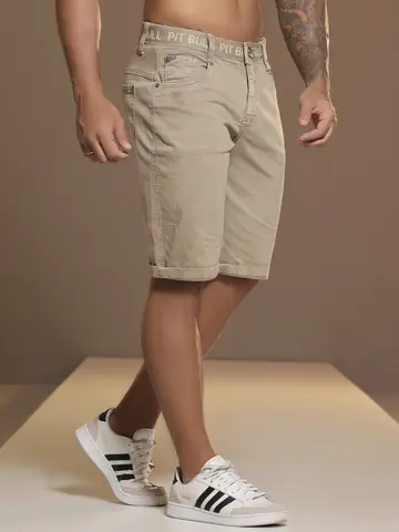 Bermuda Masculina Casual e Confortável com Cós Personalizado Pit Bull Jeans