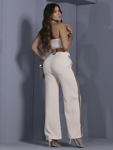 Conjunto Calça e Corset Confortável com Detalhes Laterais Empório Pit Bull