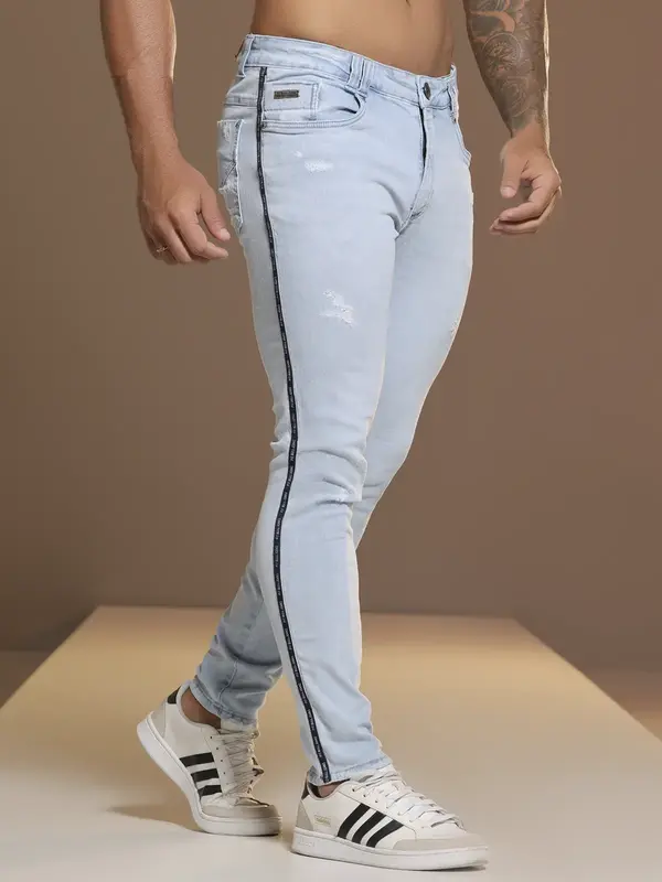 Calça Masculina Confortável e Estilosa com Detalhe Lateral Pit Bull Jeans Luxo