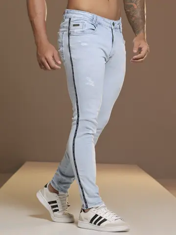 Calça Masculina Confortável e Estilosa com Detalhe Lateral Pit Bull Jeans Luxo