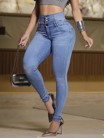 Calça Cintura Perfeita Jeans Claro Estilosa Pit Bull Jeans Premium