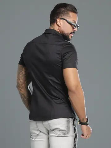 Camisa Masculina Preta Sofisticada e Casual Pit Bull Jeans