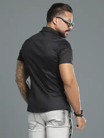 Camisa Masculina Preta Sofisticada e Casual Pit Bull Jeans