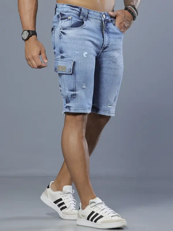 Bermuda Masculina Casual e Estilosa com Bolsos Cargo Pit Bull Jeans Luxo