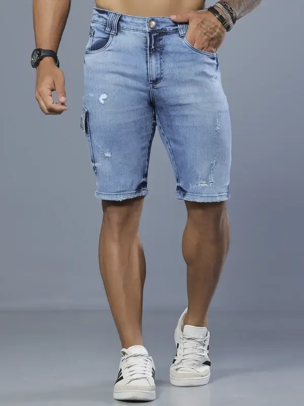 Bermuda Masculina Casual e Estilosa com Bolsos Cargo Pit Bull Jeans Luxo