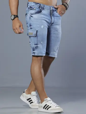 Bermuda Masculina Casual e Estilosa com Bolsos Cargo Pit Bull Jeans Luxo
