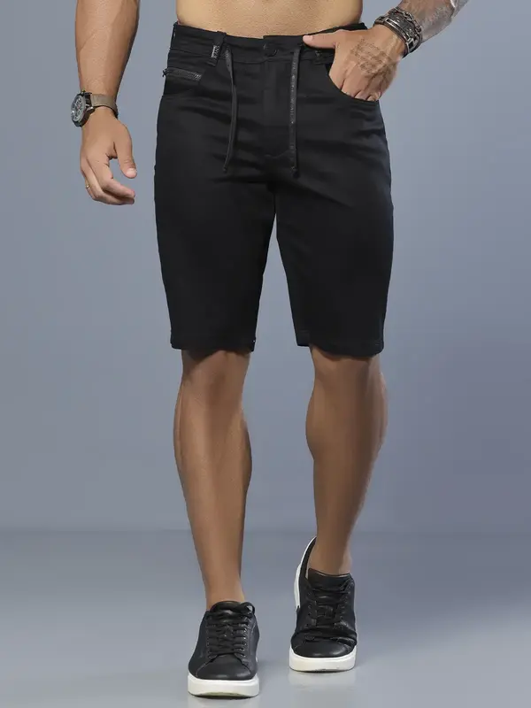Bermuda Masculina Sofisticada e Confortável com Amarração Pit Bull Jeans Luxo