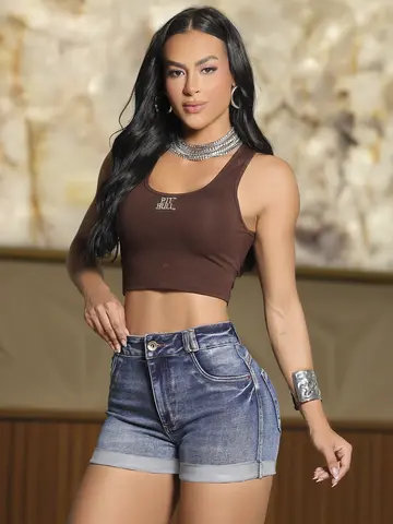 Short Hot Pants Confortável e Sofisticado com Lavado Médio Pit Bull Jeans Premium