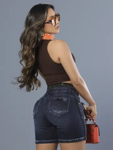 Bermuda Soltinha Confortável e Estilosa com Elástico Personalizado Pit Bull Jeans Luxo