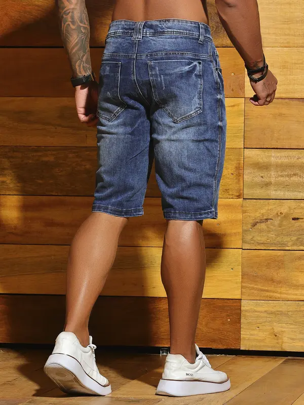 Bermuda Masculina Casual e Confortável com Escrita Lateral Pit Bull Jeans