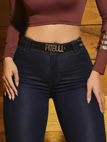 Calça Skinny Hot Pants Modeladora e Casual com Cinto Pit Bull Jeans Premium