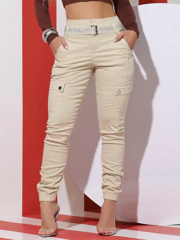 Calça Jogger Color Estilosa e Sofisticada com Cinto Personalizado Pit Bull Jeans Premium