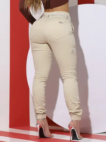 Calça Jogger Color Estilosa e Sofisticada com Cinto Personalizado Pit Bull Jeans Premium