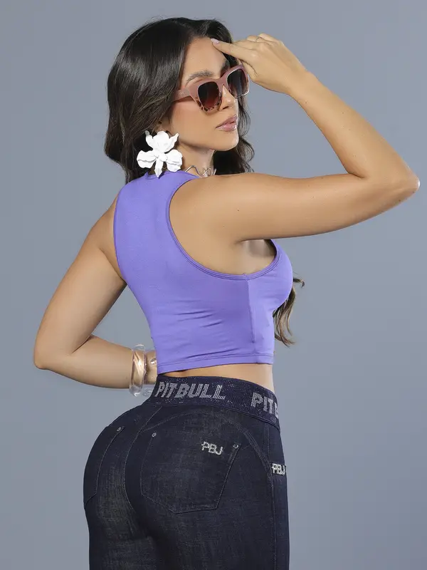 Cropped Casual e Confortável com Acabamento Sofisticado Pit Bull Jeans Luxo