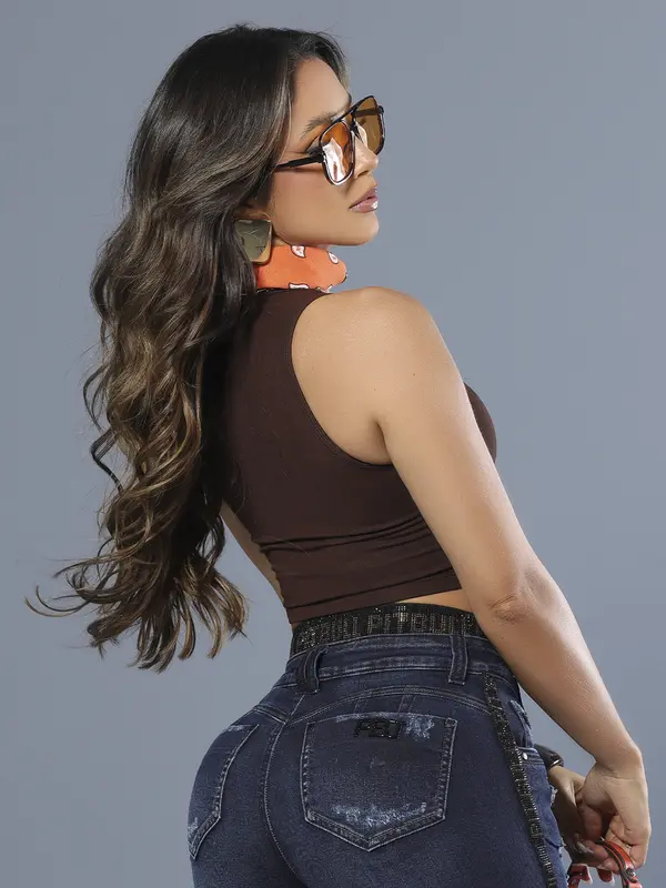 Cropped Casual e Confortável com Acabamento Sofisticado Pit Bull Jeans Luxo
