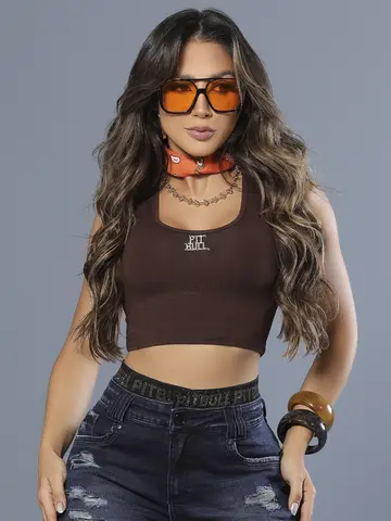 Cropped Casual e Confortável com Acabamento Sofisticado Pit Bull Jeans Luxo