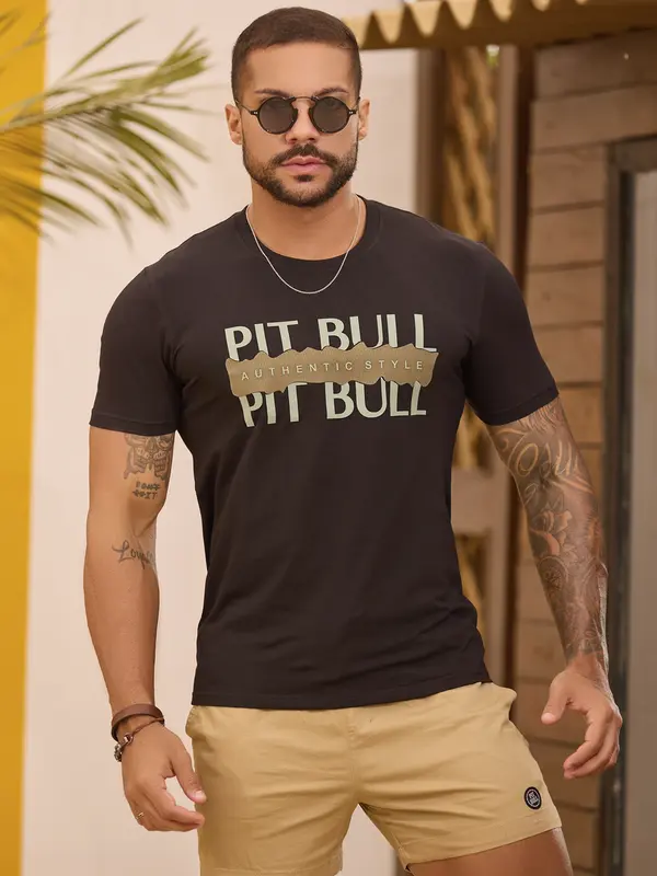 Camiseta Masculina Gola O Estilosa e Autêntica Pit Bull Jeans Premium