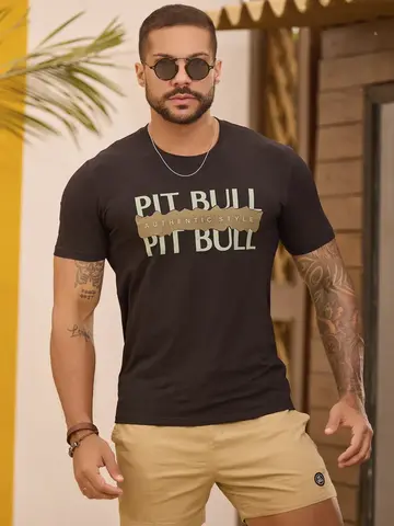 Camiseta Masculina Gola O Estilosa e Autêntica Pit Bull Jeans Premium