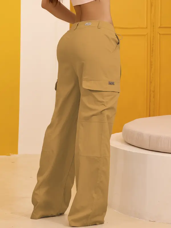 Calça Wide Leg Estilosa e Casual com Bolsos Cargo Empório Pit Bull