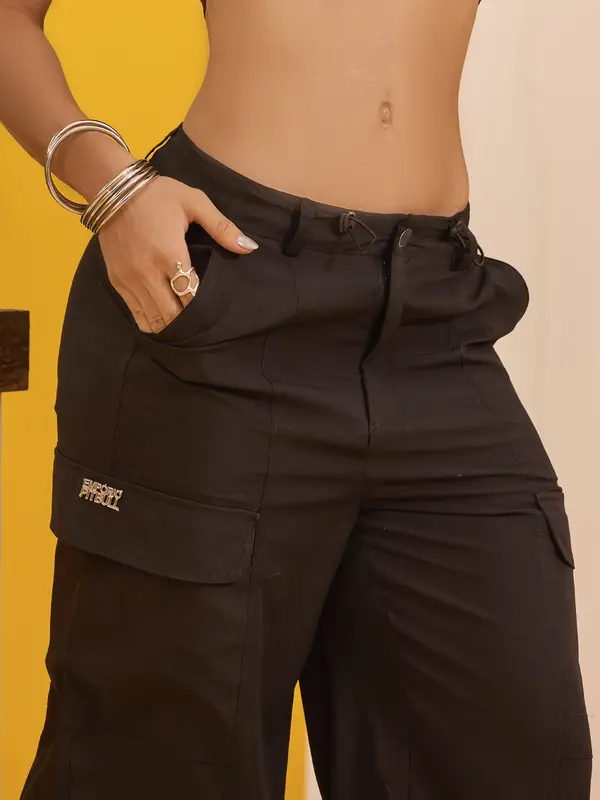Calça Wide Leg Estilosa e Casual com Bolsos Cargo Empório Pit Bull