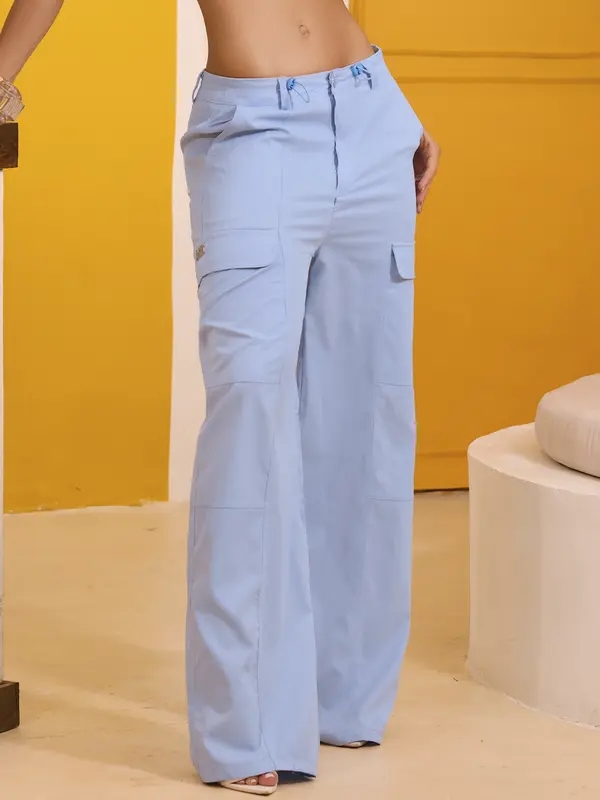Calça Wide Leg Estilosa e Casual com Bolsos Cargo Empório Pit Bull