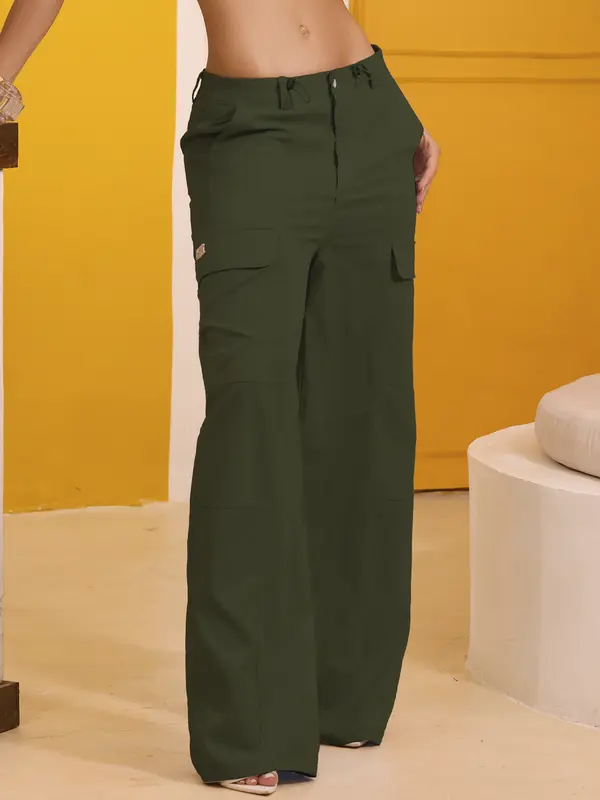 Calça Wide Leg Estilosa e Casual com Bolsos Cargo Empório Pit Bull