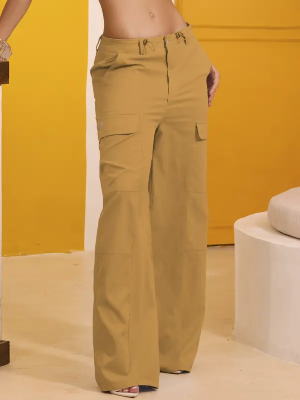 Calça Wide Leg Estilosa e Casual com Bolsos Cargo Empório Pit Bull