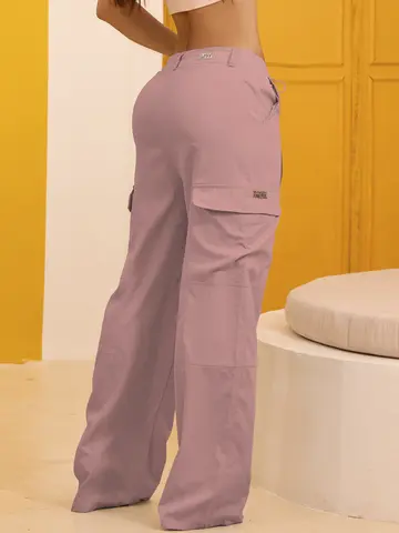 Calça Wide Leg Estilosa e Casual com Bolsos Cargo Empório Pit Bull