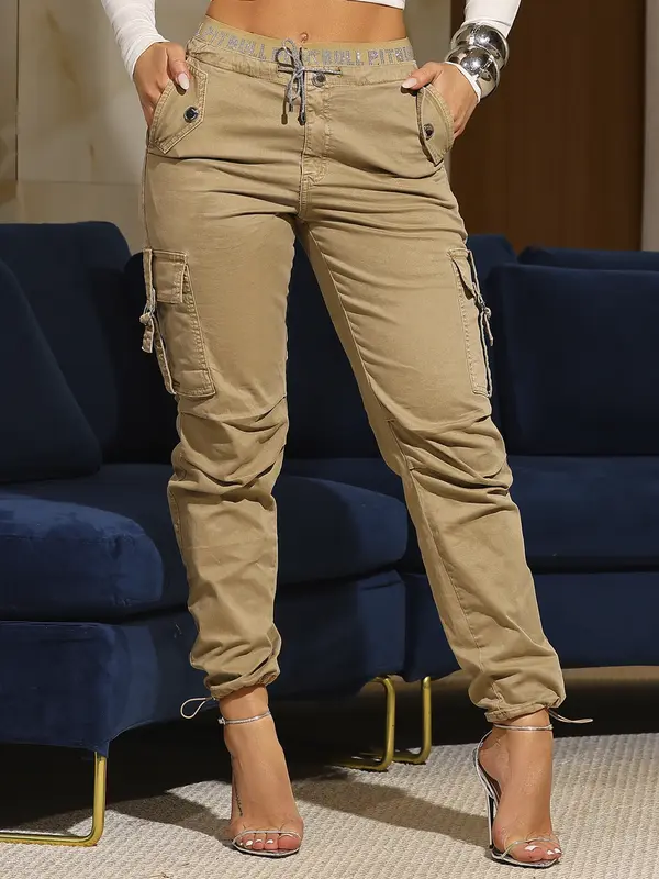Calça Jogger Collor Estilosa com Elástico no Cós e Bolsos Cargo Pit Bull Jeans