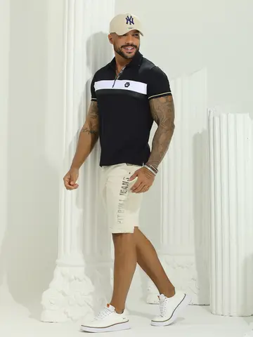 Polo Masculina Sofisticada com Toque Esportivo e Estampa em Relevo Pit Bull Jeans Luxo