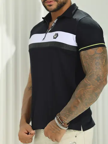 Polo Masculina Sofisticada com Toque Esportivo e Estampa em Relevo Pit Bull Jeans Luxo