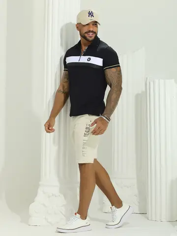 Polo Masculina Sofisticada com Toque Esportivo e Estampa em Relevo Pit Bull Jeans Luxo