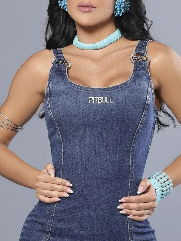 Vestido Regata Jeans Modelador e Sofisticado Pit Bull Jeans