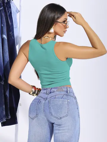 Regata Feminina Casual sem Costura Pit Bull Premium com Modelagem Ajustada