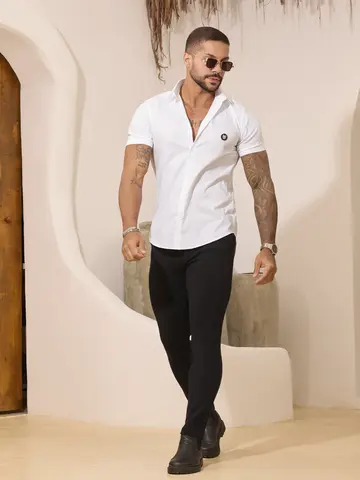 Camisa Masculina Gola Polo Elegante com Acabamento Sofisticado Pit Bull Jeans Luxo