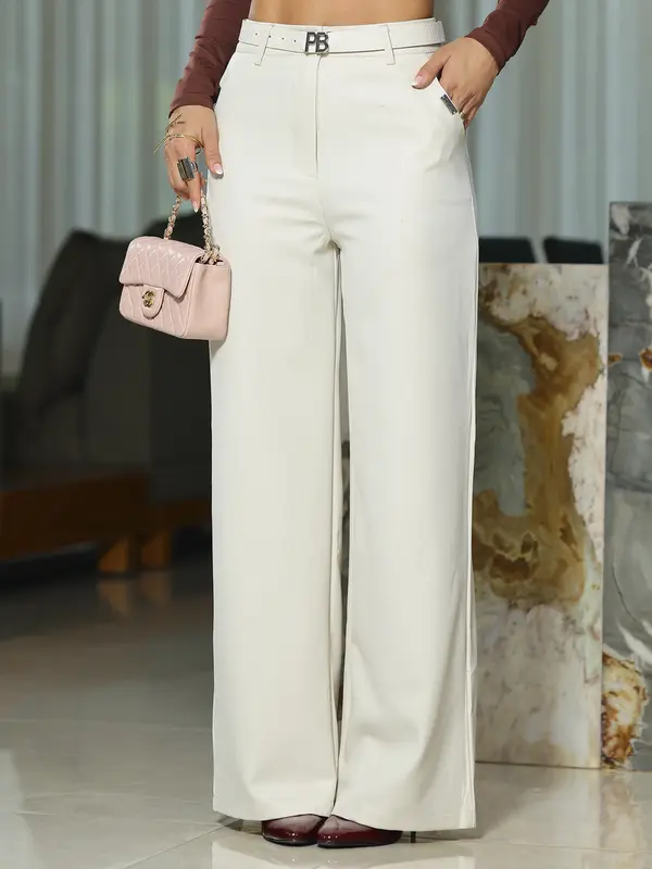 Calça Pantalona Elegante e Sofisticada com Cinto Empório Pit Bull