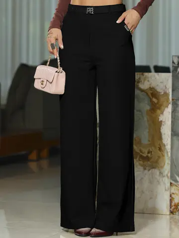 Calça Pantalona Elegante e Sofisticada com Cinto Empório Pit Bull