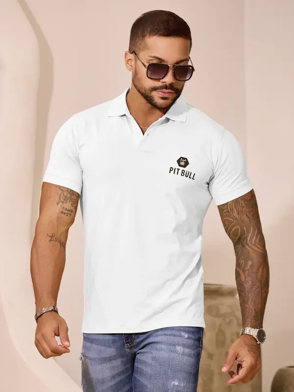 Polo Masculina Casual e Versátil com Caimento Confortável Pit Bull Jeans Luxo